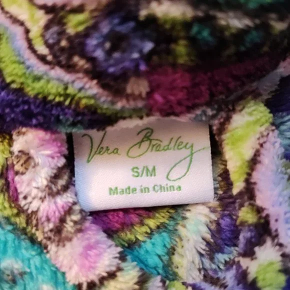 BEAUTIFUL VERA BRADLEY ROBE - NO BELT - BOLD PURPLE/BLUE COLORS.  SIZE S/M - Picture 5 of 7